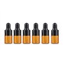 VASANA Lot de 12 flacons vides de 2 ml en verre ambré pour huiles essentielles, flacons avec bouchon en caoutchouc noir pour cos
