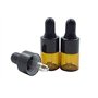 VASANA Lot de 12 flacons vides de 2 ml en verre ambré pour huiles essentielles, flacons avec bouchon en caoutchouc noir pour cos