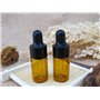 VASANA Lot de 12 flacons vides de 2 ml en verre ambré pour huiles essentielles, flacons avec bouchon en caoutchouc noir pour cos