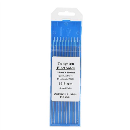 Fdit 10pcs / Box Premium WL20 Tungsten TIG Soudage Electrode Rod Tungstène 2.0% Lanthanated pour Machine De Soudage(1.6mm*150mm)