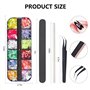 EBANKU 9 Boîtes Nail Art Ongles Strass Art d'ongle Précieuses de Cristaux Mélangés Clou Goujons étoile de Perles de Pièrres Stra