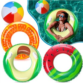 Edmirfun Bouée Gonflable de Tube avec Peinture de Fruit