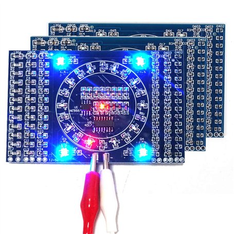 Kyrio 3 PCS Kit de Bricolage électronique SMD Rotatif Clignotant LED Composants Soldering Practice Board Skill Circuit Training