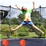 Panier de basket pour trampoline : bord arrachable pour plonger le trampoline, mini panier de basket d'extérieur avec 4 mini bal