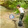 Épuisette pliable rétractable : 150 cm - Épuisette télescopique pliable avec seau - Portable - Épuisette de pêche pour étang, pê