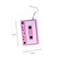CHUANGOU 1 Paire Années 80 Boucles d'oreilles Pendantes à Cassette Boucles d'oreilles Bande Accessoires Femme