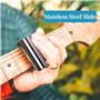 Slide Guitare, XCOZU Protection Joint de Doigt Anti-Douleur pour Slider Guitaren 2 pièces Guitare Slider,Glass et Guitar Steel S