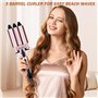 Aischens Fer à Boucler 3 Barils, Fer à Friser 3 Têtes 25mm, Fer à Onduler Triple Professionnel, Boucleur a Cheveux avec 4 Tempér