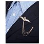 Huture 3packs Élégant Broche Aile Tassel Chaîne Gouvernail Broche Bouclier Épinglette Insigne Broche Insigne Strass Vintage Cors