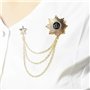 Huture 3packs Élégant Broche Aile Tassel Chaîne Gouvernail Broche Bouclier Épinglette Insigne Broche Insigne Strass Vintage Cors