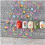 SHUBEIEUMI Stickers Ongles, 5 Feuilles 3D Fleur Stickers Ongles Nail Art, Autocollants Nail Art 3D Autocollants, Décoration Ongl
