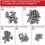 FOURROBBER 131 Pièces Kit de réparation de filetage,131 Pcs Kit Filet Insertion de Fil Foret Gaines Métrique Helicoil inserts M5