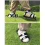 QWORK® Chaussures d'aérateur de pelouse - Base en Plastique Robuste avec Sangle à Boucle en métal et 26 Pointes Haute Performanc