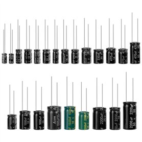 QWORK® 23 Valeurs 300Pcs Assortiment de Condensateurs Électrolytiques Aluminium 10uF à 2200uF 10V-50V