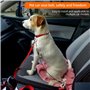 QWORK® Lot de 2 Ceintures de sécurité pour Chien, Harnais de câble en Acier Anti-Mastication, 40 cm, Convient aux Chiens de 0 à 