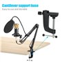 C-Clamp Base Stand Mounting Accessory - Pince C Robuste Table Métal Collier Fixation Support Pour Microphones Avec Vis Réglable 