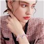 XFSRG Bracelet Licorne pour Fille Bijoux Fantaisie en Perles Roses et Cristaux Bracelet d'Amitié Personnalisé pour Enfants et Ad