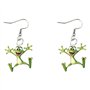 XFSRG Boucles d'Oreilles Femme Fantaisie en Acier Inoxydable Plaqué Argent Grenouille Pendantes Bijoux Créoles pour Toutes Occas