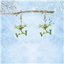 XFSRG Boucles d'Oreilles Femme Fantaisie en Acier Inoxydable Plaqué Argent Grenouille Pendantes Bijoux Créoles pour Toutes Occas