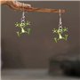 XFSRG Boucles d'Oreilles Femme Fantaisie en Acier Inoxydable Plaqué Argent Grenouille Pendantes Bijoux Créoles pour Toutes Occas