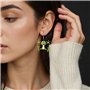 XFSRG Boucles d'Oreilles Femme Fantaisie en Acier Inoxydable Plaqué Argent Grenouille Pendantes Bijoux Créoles pour Toutes Occas