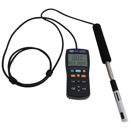 Graigar TES-1341N Anémomètre à fil chaud Thermo Anémomètre à fil chaud Testeur de vitesse d'air avec interface USB