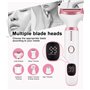Rasoir Electrique Femme, 5 en 1 Rasoir Intime pour Femme, Rasoir Multifonctionnel Femme, Epilateur Visage Femme avec Affichage L
