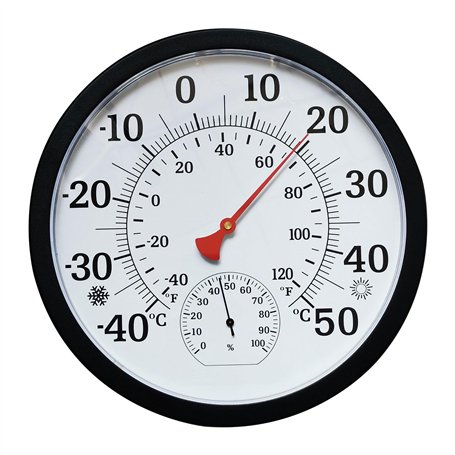Thermomètre et hygromètre d'intérieur et d'extérieur - Thermomètre extérieur de 10 pouces à grands chiffres