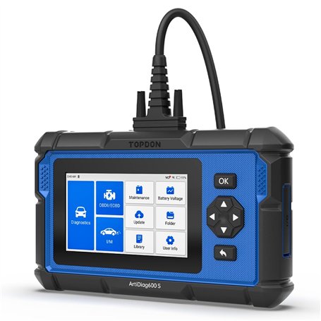 TOPDON AD600S Scanner OBD2 –Outil de diagnostic automobile professionnel pour Moteur/ABS/SRS/Boîte de vitesses