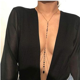 Yean Femmes Harnais Layered Crystal Chaîne de Corps Bikini Chaîne Crossover Ventre Chaîne Ceinture en Or