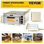 VEVOR Four à Pizza Électrique 3000 W Mini-Four à Chaleur 50-350 ℃ Four à Pizza Portable en Acier Inoxydable (1 Étagère)