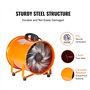 VEVOR Ventilateur d'Extraction 145 W Extracteur d'Air Conduit Industriel 203 mm Tuyau d'Extraction 10 m Volume d'Air 1733 m3/h V