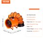 VEVOR Ventilateur d'Extraction 145 W Extracteur d'Air Conduit Industriel 203 mm Tuyau d'Extraction 10 m Volume d'Air 1733 m3/h V