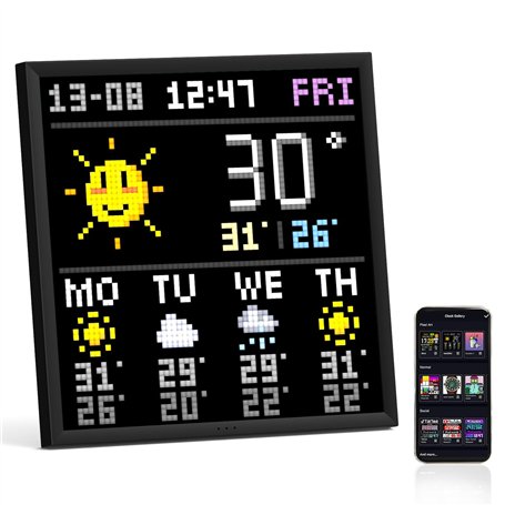 Divoom Pixoo-64 WiFi Pixel Art écran avec Panneau LED 64x64