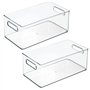 mDesign (lot de 2) boîte de rangement pour matériel de bricolage – caisse plastique avec poignées – casier de rangement parfait 
