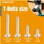 8 cm (l) et kit de boutons de rail en T avec boutons filetés e