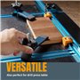 POWERTEC 72250 Lot de 2 colliers de serrage en T, 14,9 cm (L) x 3,8 cm (l) et kit de boutons de rail en T avec boutons filetés e