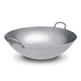Craft Wok 46 cm Grand wok en acier carbone martelé à la main style canton 45