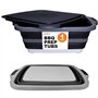 DripEz TUBLD-12BL Bac de préparation pour barbecue avec couvercle noir et planche à découper Design pliable 50