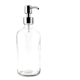 1 flacon rond en verre transparent vide