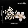 JUSTUSNX Accessoires de cheveux en forme de fleur dorée avec perles et cristaux - Épingles à cheveux de mariage pour femmes et f