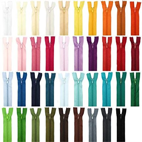 Lot de 39 fermetures éclair Jajasio avec assortiment de couleurs