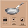 De Buyer - Poêle ronde en tôle d'acier MINERAL B Pro - 20 cm - Fabriquée en France, Sans PFAS, Anti Adhérence Naturelle, Queue E