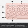 Clavier ordinateur - Bluetooth - Logitech - K380 Multi-Device - ROSE 59,99 €