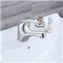Mitigeur lavabo - EDOUARD ROUSSEAU - Cardiff - Cartouche céramique Ø 40 mm - Aérateur réducteur de débit - Bec fixe - Chromé