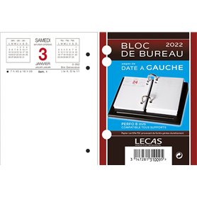 LECAS Bloc de bureau Classique Date à Gauche 2022 8.5x11.5 cm