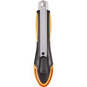 Maped – Cutter Ultimate 18 mm droitier – Cutter rétractable maîtrise et confort garantit 10 ans – Préhension soft - Noir et oran