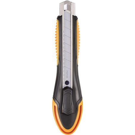 Maped – Cutter Ultimate 18 mm droitier – Cutter rétractable maîtrise et confort garantit 10 ans – Préhension soft - Noir et oran