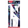 Maped - Set de Traçage 4 Pièces Deepsea Paradise - Règle 30 cm + Équerre 60° / 21 cm + Équerre 45° / 21 cm + Rapporteur 180° Bas
