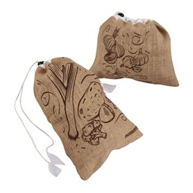 Fackelmann 9907650 Ensemble de 2 sacs à légumes réutilisables en jute